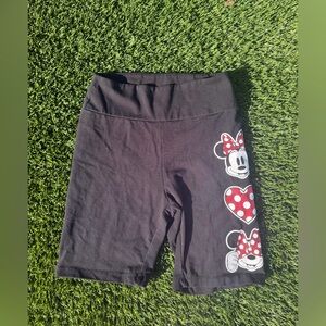 Disney Black Minnie Mouse Polka Dot Accent Biker Shorts Size S